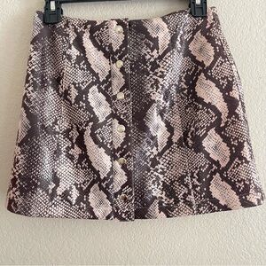 Urban Outfitters snake print button-down mini skirt small